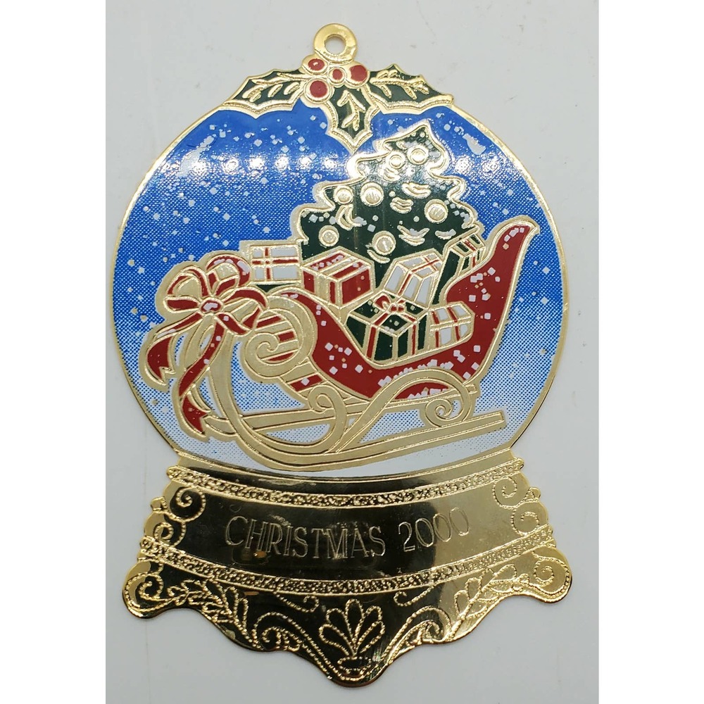 Beacon by Design Chem Art Ornament 2000 Sleigh Snow Globe